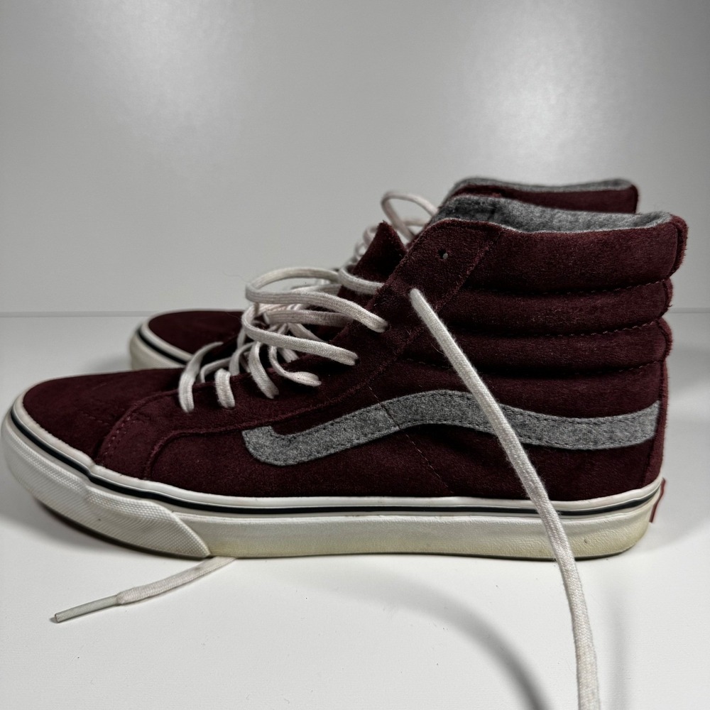 Vans SK8‎ Hi Burgundy Wine Suede High Top Sneakers 7 Women 8.5 Streetwear Skater